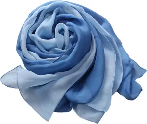 Forever Angel Women's 100% Silk Chiffon Sunscreen Shawls Wraps Oblong Gradient Scarf