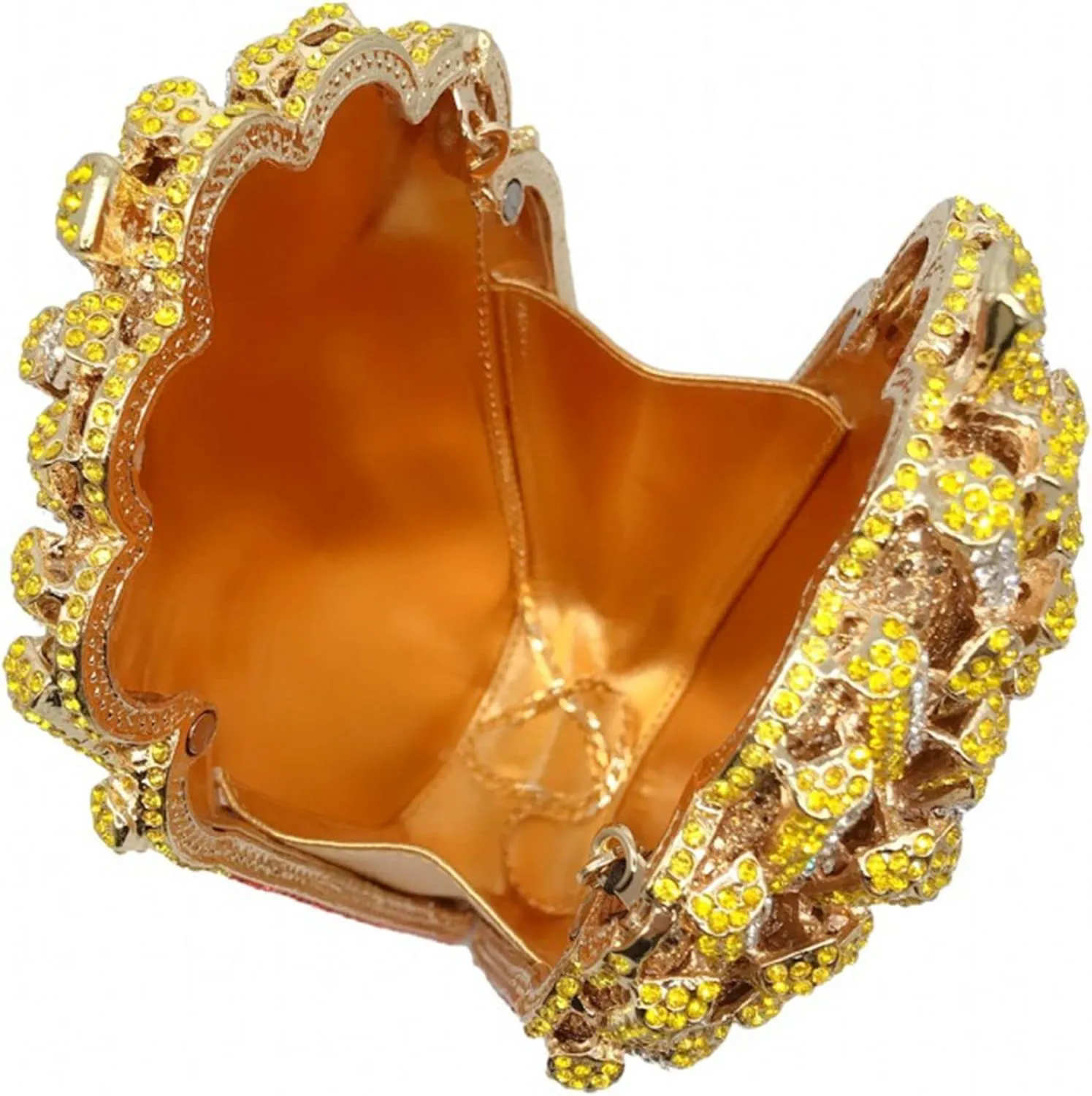French Fries Chips Rhinestone Clutch Women Crystal Handbag Sparkly Evening Bag Purses for Wedding Party