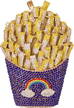 French Fries Chips Rhinestone Clutch Women Crystal Handbag Sparkly Evening Bag Purses for Wedding Party