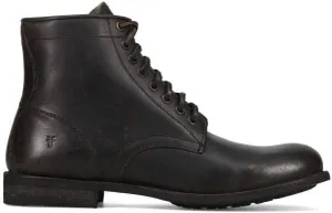 Frye Tyler Lace Up Boots for Men Crafted from Soft Vintage Leather with Blake Construction, Burnished Toe and Heel, and Rubber Inserts on Leather Soles – 5 ¾” Shaft Height