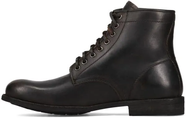 Frye Tyler Lace Up Boots for Men Crafted from Soft Vintage Leather with Blake Construction, Burnished Toe and Heel, and Rubber Inserts on Leather Soles – 5 ¾” Shaft Height