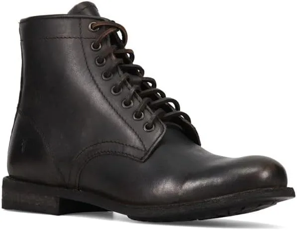 Frye Tyler Lace Up Boots for Men Crafted from Soft Vintage Leather with Blake Construction, Burnished Toe and Heel, and Rubber Inserts on Leather Soles – 5 ¾” Shaft Height