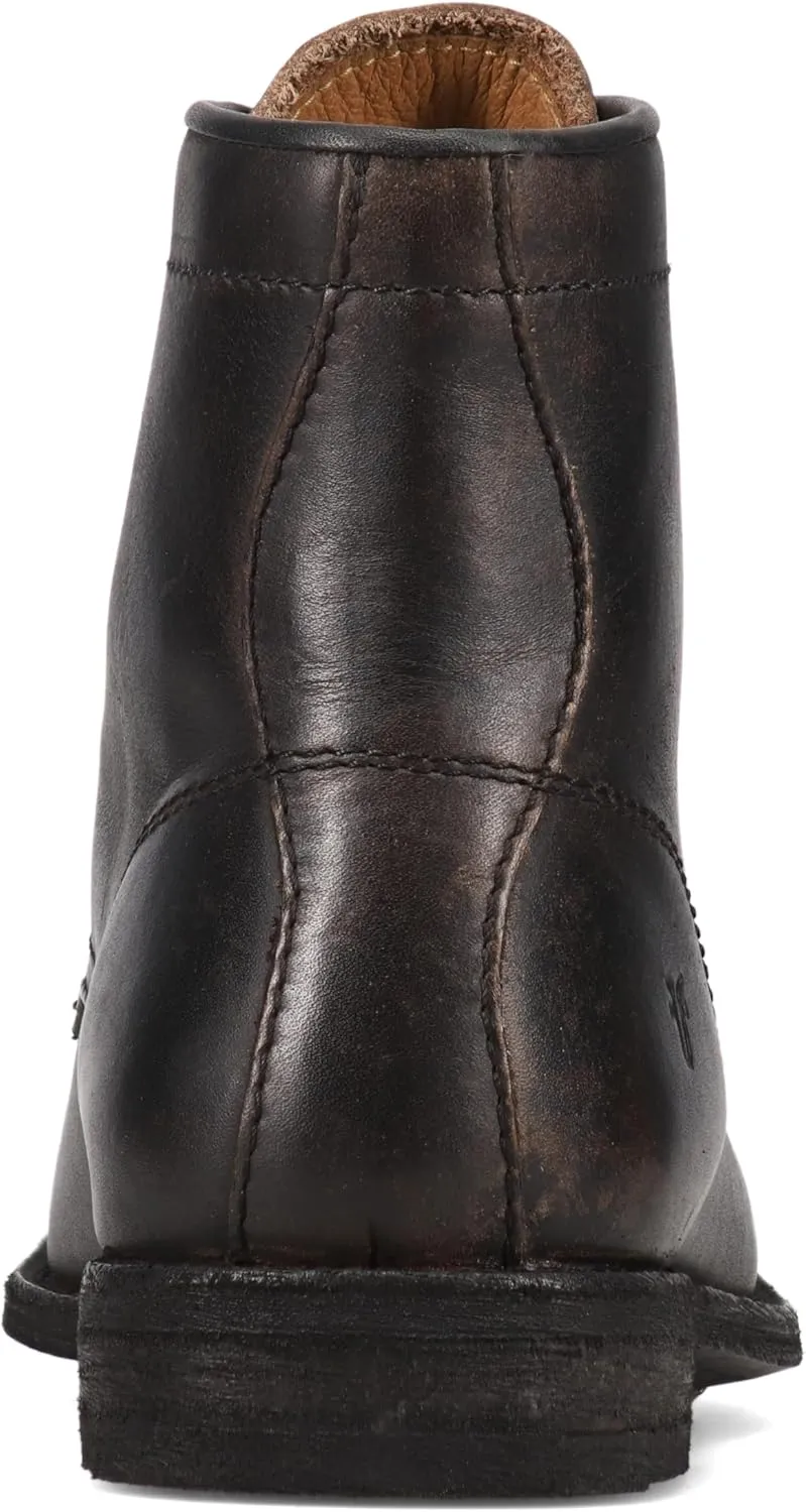 Frye Tyler Lace Up Boots for Men Crafted from Soft Vintage Leather with Blake Construction, Burnished Toe and Heel, and Rubber Inserts on Leather Soles – 5 ¾” Shaft Height