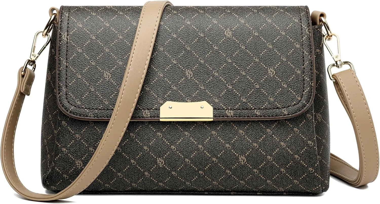FSD. WG Purses for Women Fashion Quilted Crossbody Bag Leather Ladies Shoulder Purses Messenger Handbag Wallet