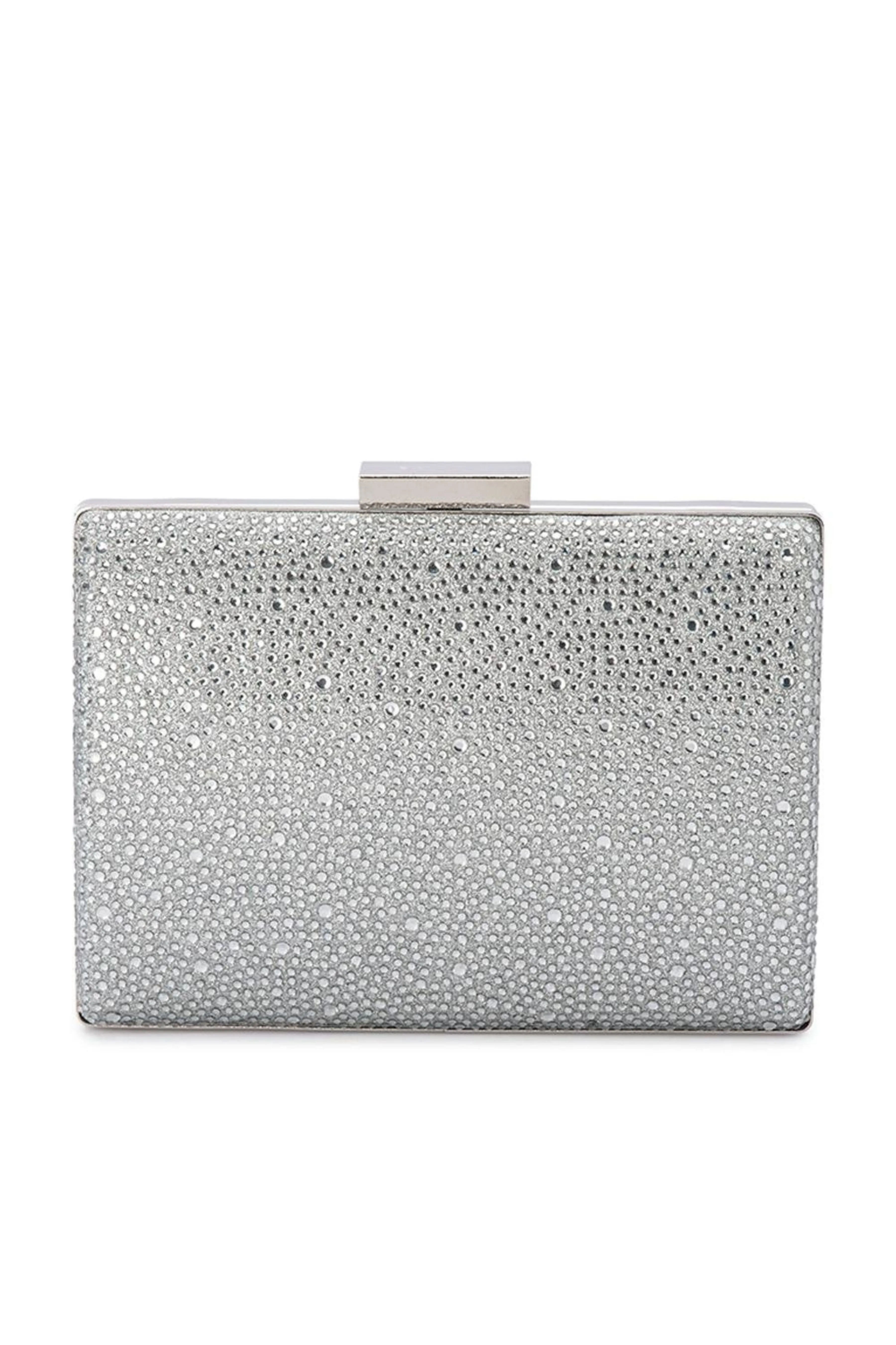 Gabby Metallic Hot Fix Clutch - Silver
