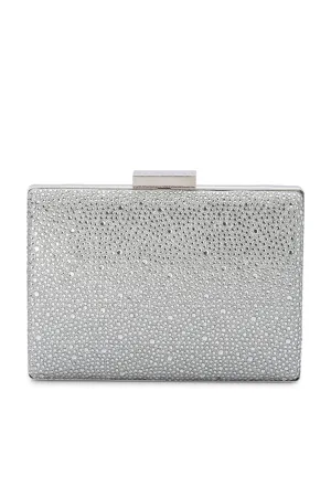 Gabby Metallic Hot Fix Clutch - Silver