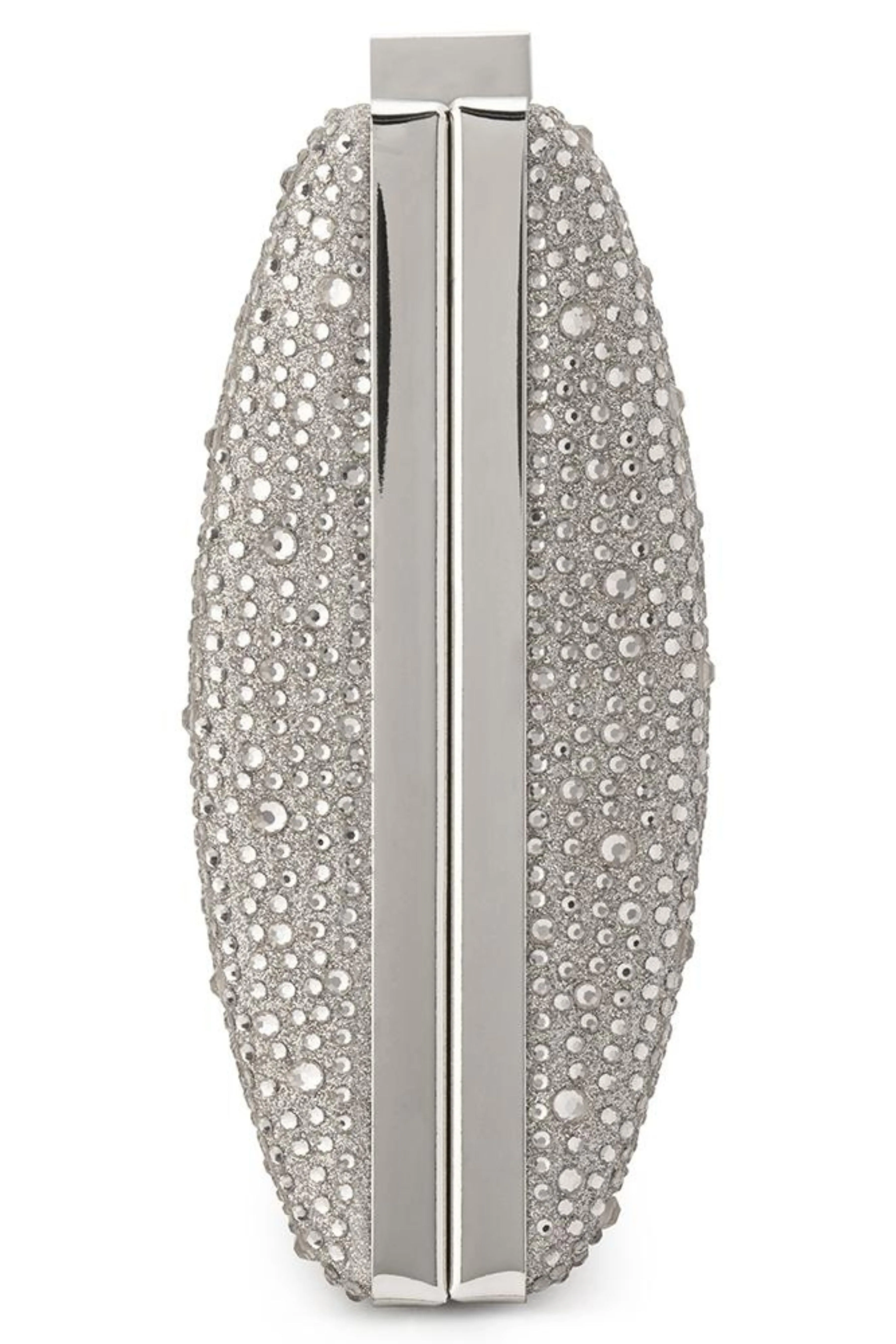 Gabby Metallic Hot Fix Clutch - Silver