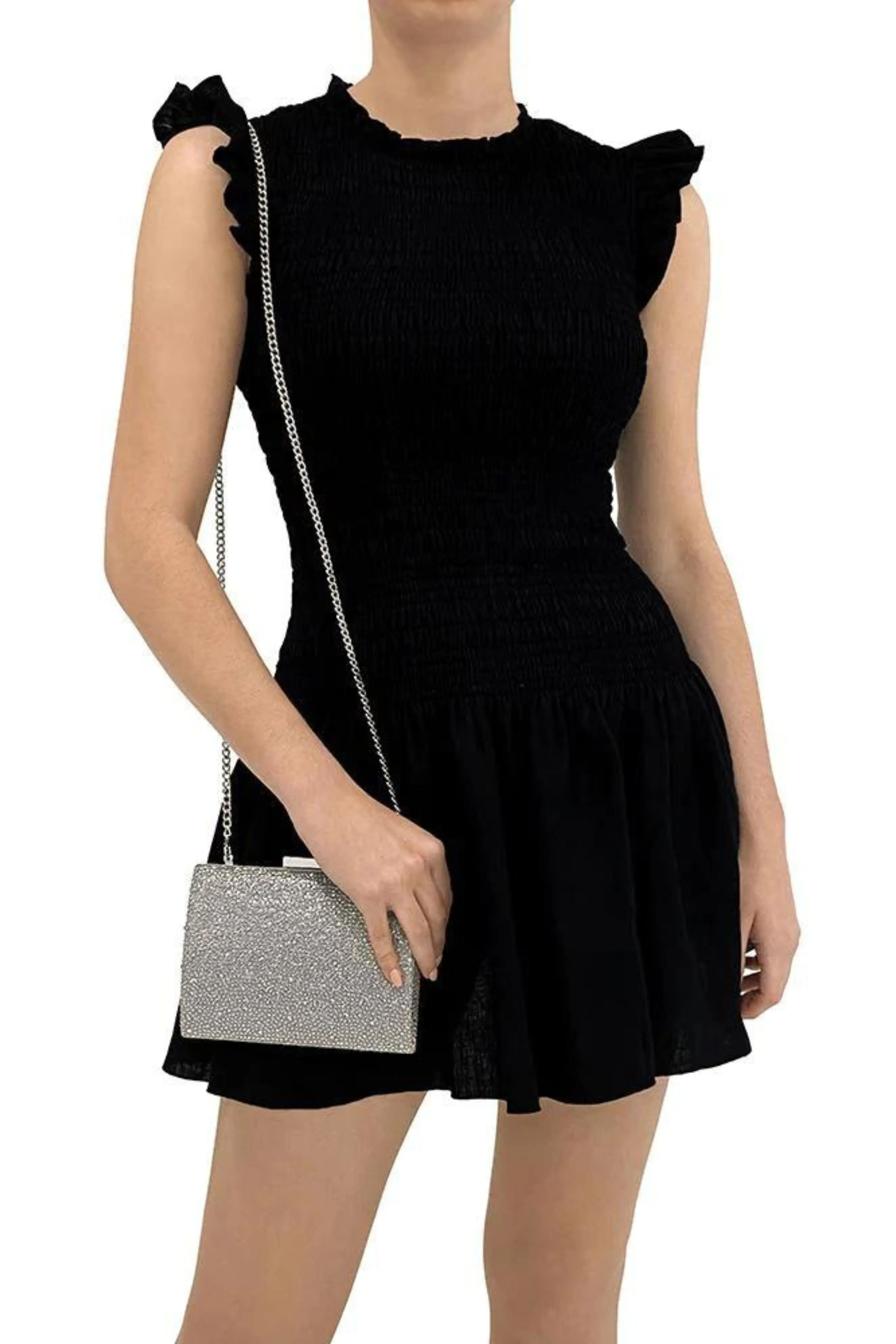 Gabby Metallic Hot Fix Clutch - Silver