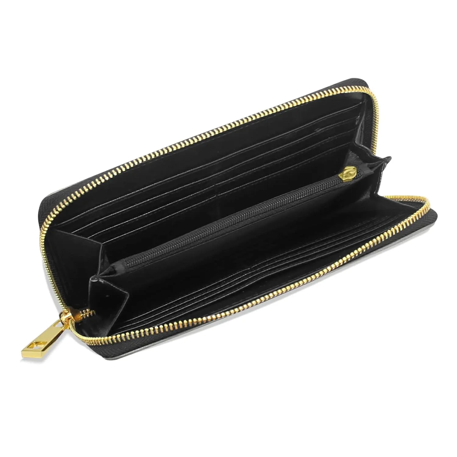 Game Icons Cards Turntable Pingpong Red Sieve on Black Women Leather Zipper Long Wallet, Coin Clutch Pouch Pocket Key CardLarge Capacity Organizer Slim Cover Case Change Purse Holder