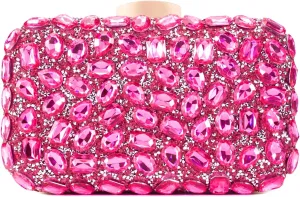 Gemstone Clutch Purses for Women Wedding Party, Rhinestone Purse Crystal Evening Bag for Women Evening