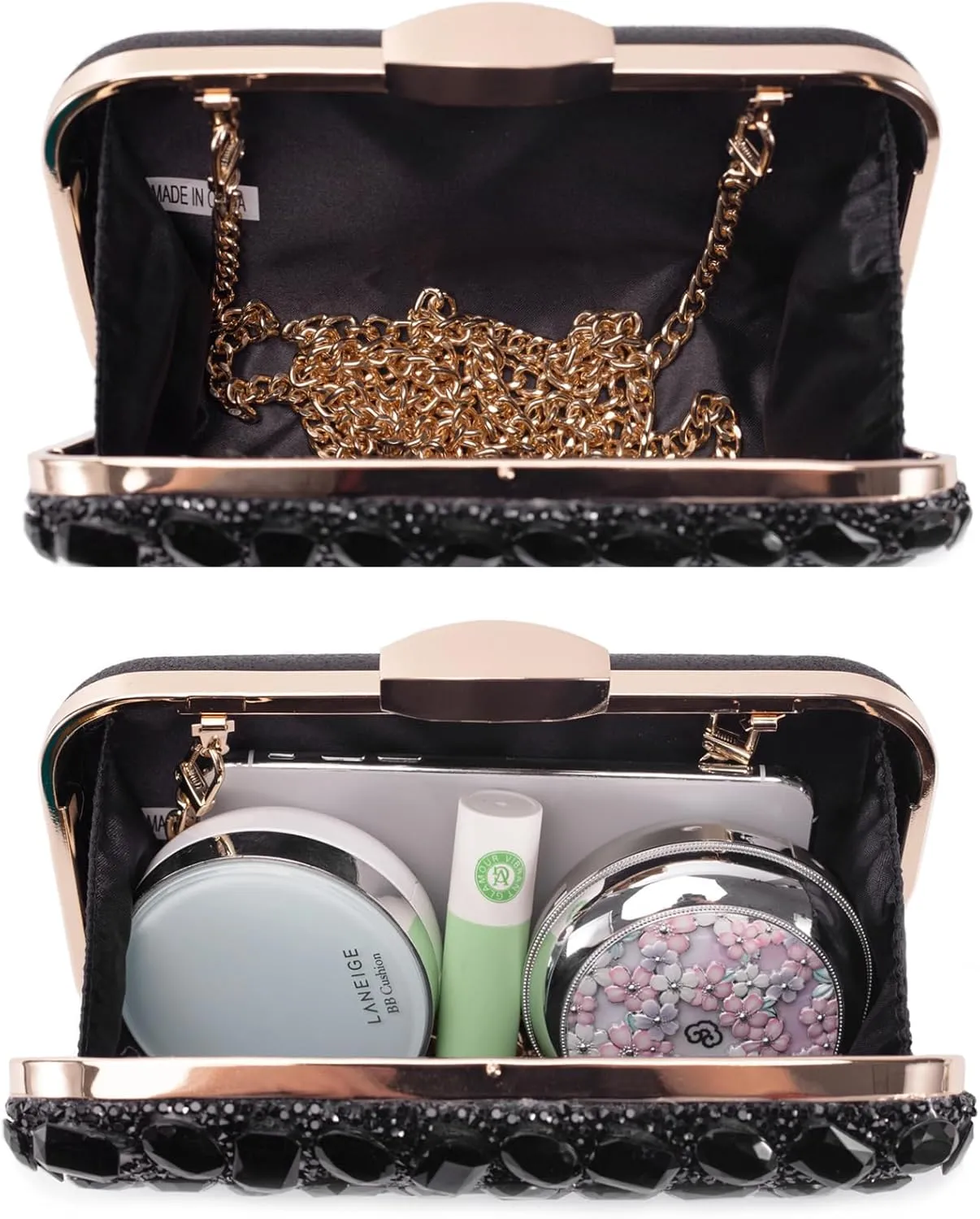 Gemstone Clutch Purses for Women Wedding Party, Rhinestone Purse Crystal Evening Bag for Women Evening