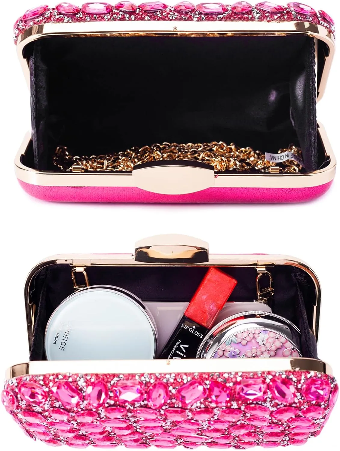Gemstone Clutch Purses for Women Wedding Party, Rhinestone Purse Crystal Evening Bag for Women Evening