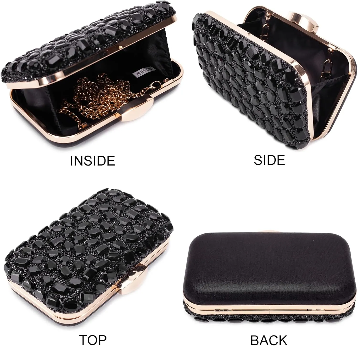 Gemstone Clutch Purses for Women Wedding Party, Rhinestone Purse Crystal Evening Bag for Women Evening