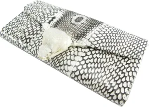 Genuine Cobra Snake Skin with Head Leather Women's Trifold Clutch Wallet Purse Natural