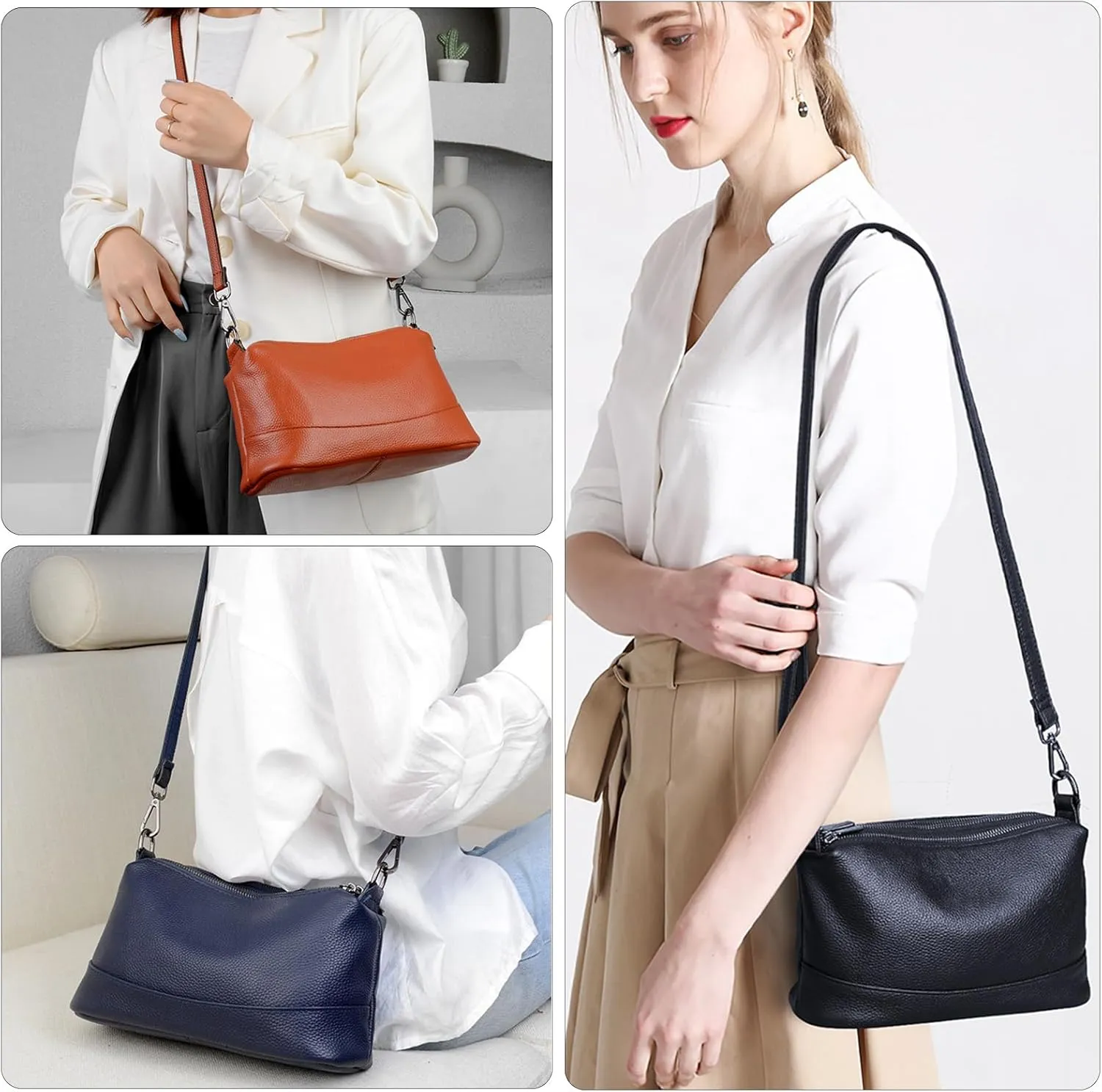 Genuine Leather Purses for Women Crossbody Bags Small Shoulder Handbags Trendy Clutch Cross Body Phone Purses