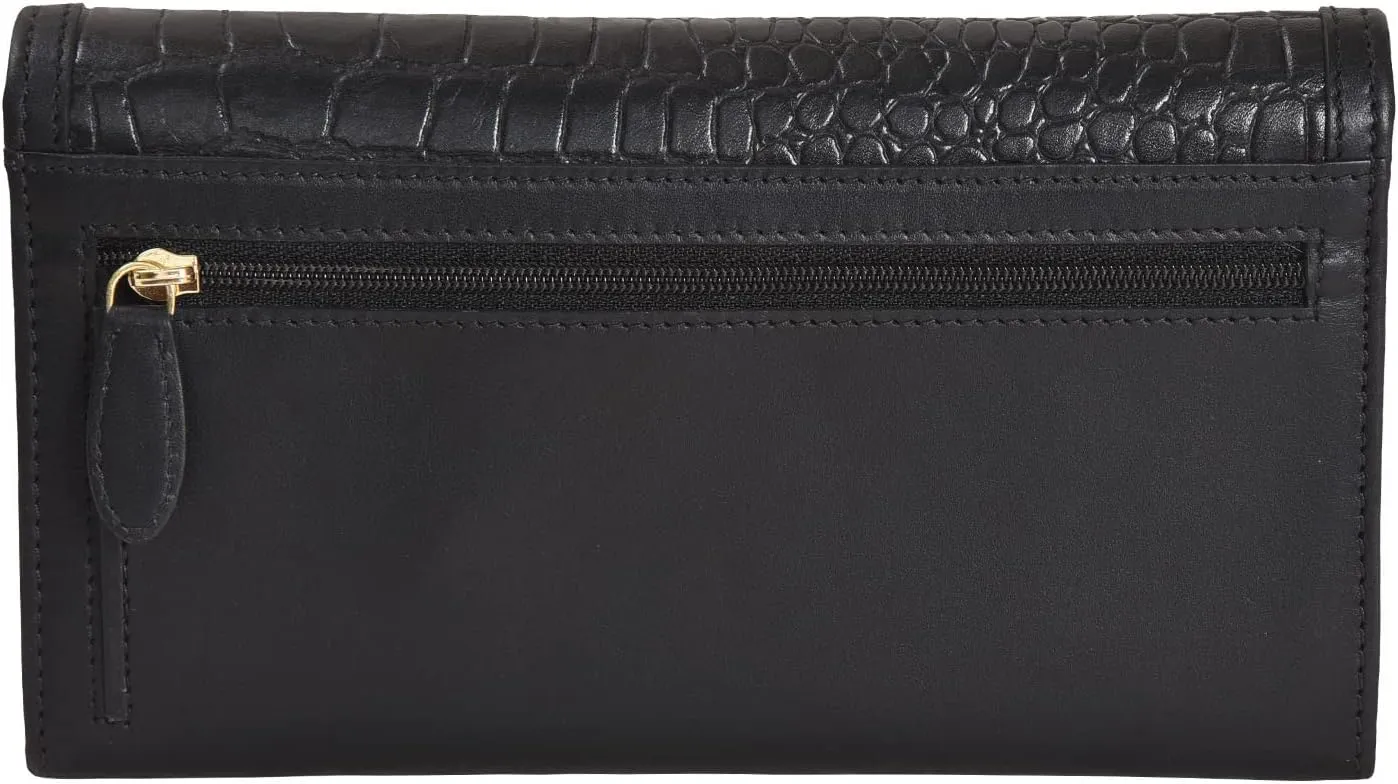Genuine Leather Wristlet Clutch Wallet Purse