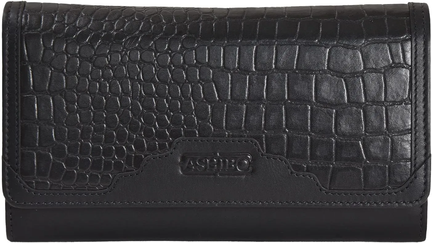 Genuine Leather Wristlet Clutch Wallet Purse