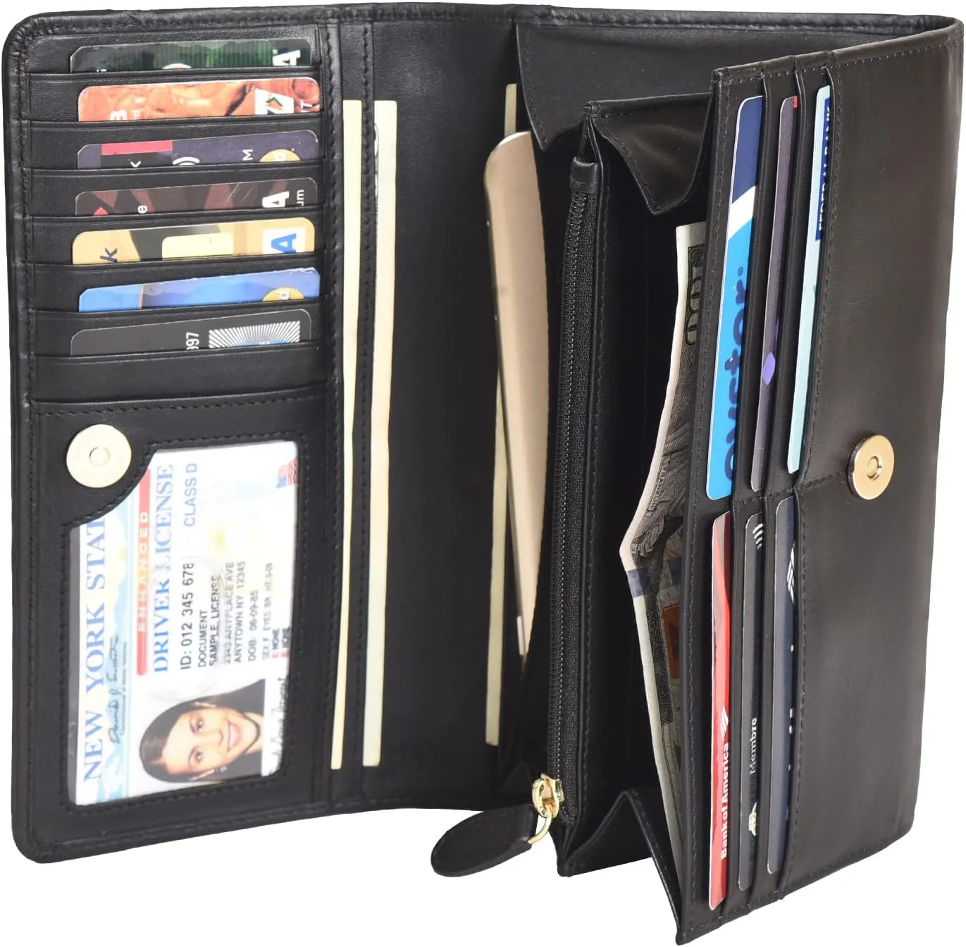 Genuine Leather Wristlet Clutch Wallet Purse