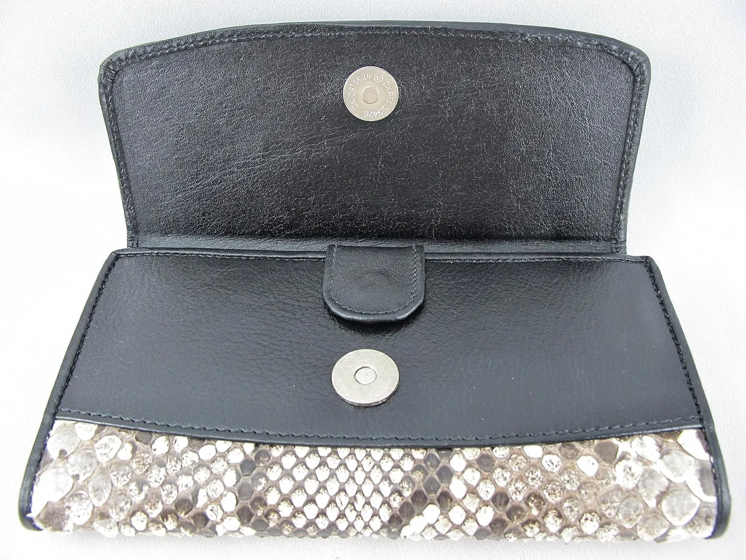 Genuine Python Snake Skin Leather Women's Trifold Clutch Wallet (Burmese Natural)
