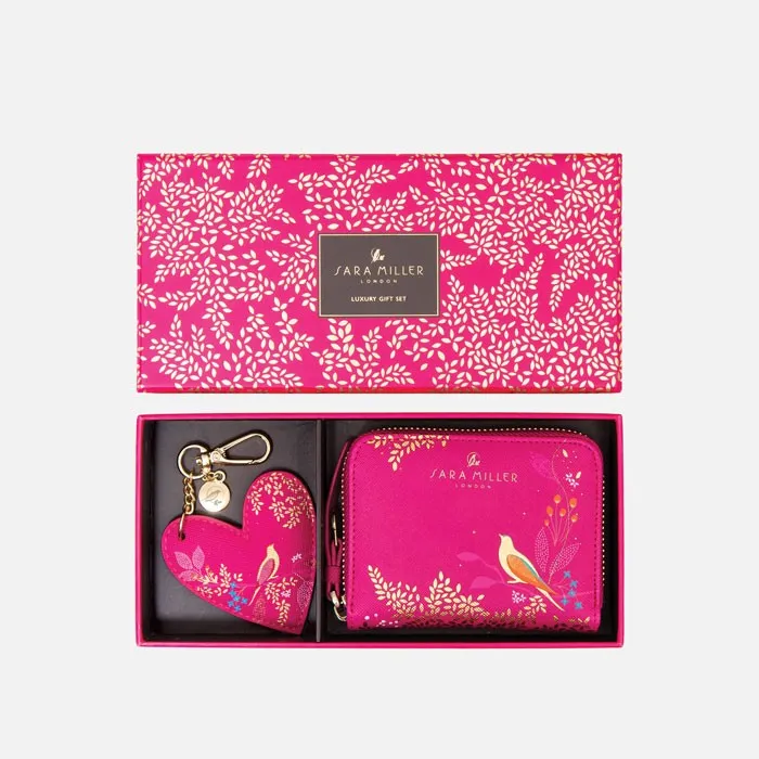 GIFT SET (SMALL ZIP PURSE & KEY RING) - PINK CHELSEA