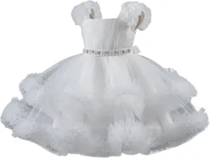 Girl Princess Party Dress Toddler Baby Girls Flower Tulle Tutu Dress 2025 Cute Elegant Formal Birthday Dresses 1-6Y
