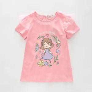 Girl's Glitter Pink Ballerina 'You Are My Sunshine' T-Shirt