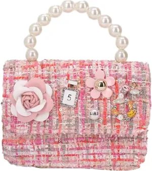 Girls Princess Bunny Purses Cute Crown Crossbody Bag Handbag with Pearl Handle for girls
