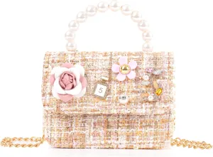 Girls Princess Bunny Purses Cute Crown Crossbody Bag Handbag with Pearl Handle for girls
