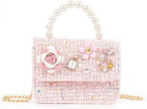 Girls Princess Bunny Purses Cute Crown Crossbody Bag Handbag with Pearl Handle for girls