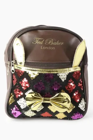 Girl's Sequin Mini Shoulder Backpack - Brown