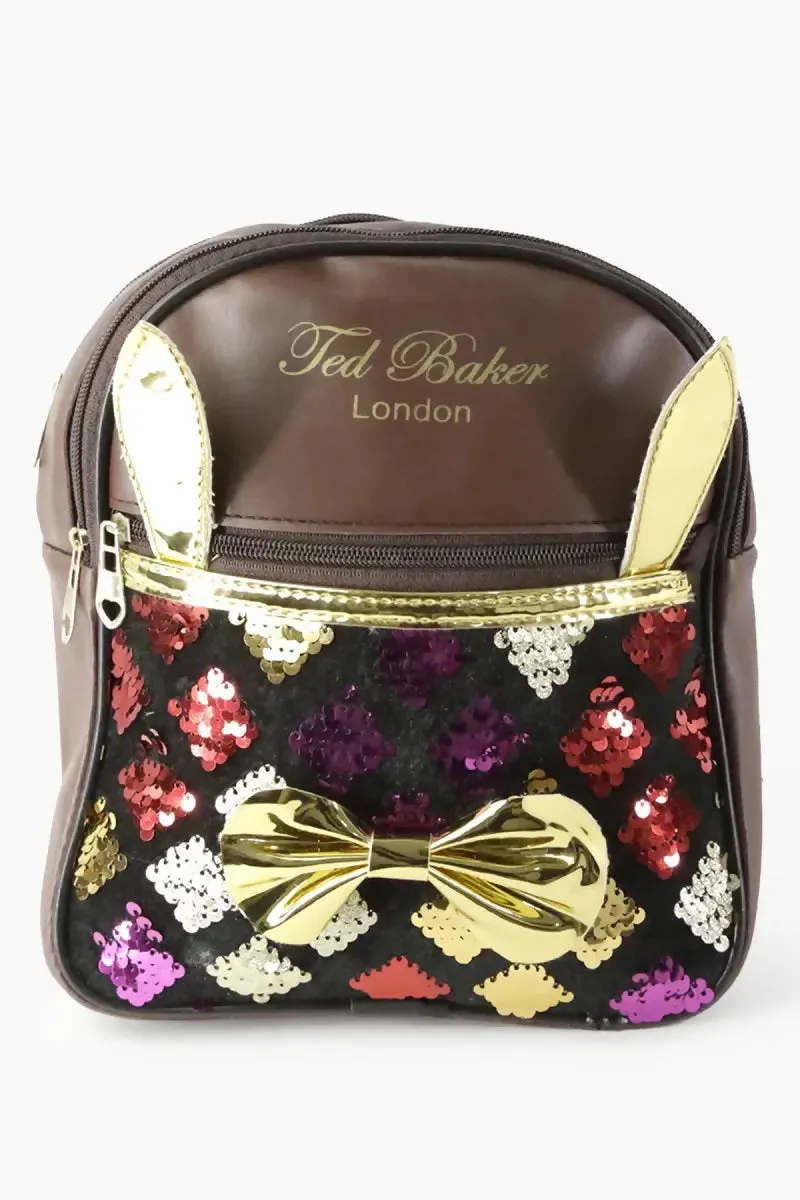 Girl's Sequin Mini Shoulder Backpack - Brown