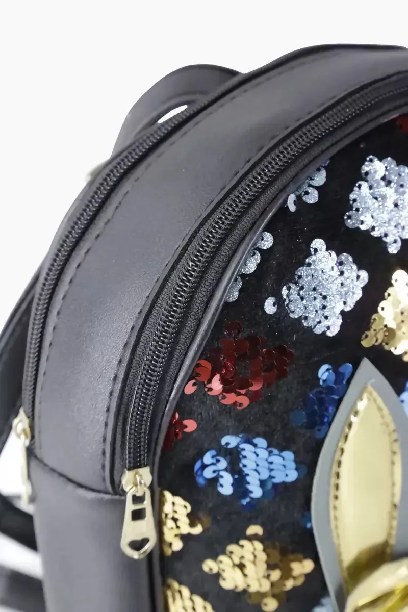 Girl's Sequin Shoulder Backpack - Black