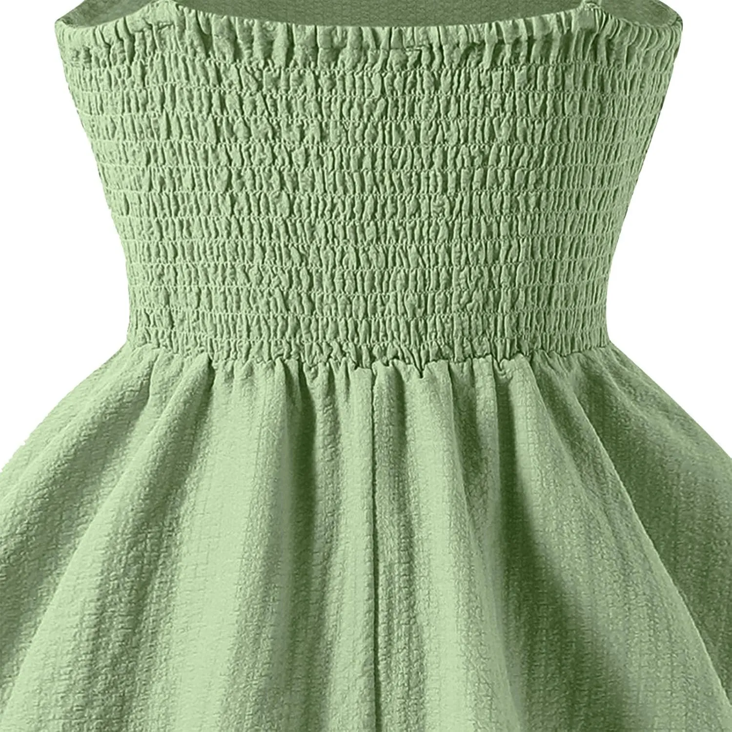 Girl's Sleeveless Dress Smocked Ruched Dresses A Line Swing Layered Dress Formal Cami Dresses Party Prom Gowns