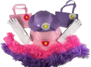 Girls Tea Party Dress Up Set Hats Purses Boas Gloves Necklaces Morgan