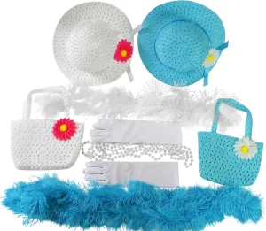 Girls Tea Party Dress Up Set Hats Purses Boas Gloves Necklaces Morgan