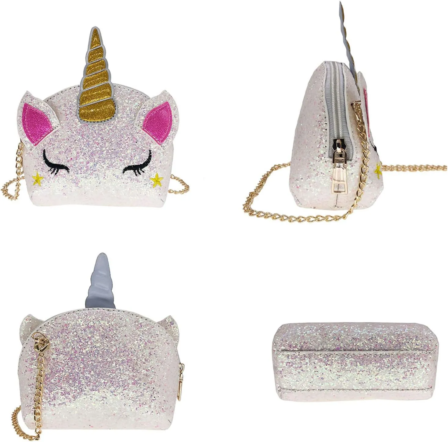Girls Unicorn Sequin Glitter Crossbody Shoulder Purse Handbag Women Satchel Tote Shell Bag