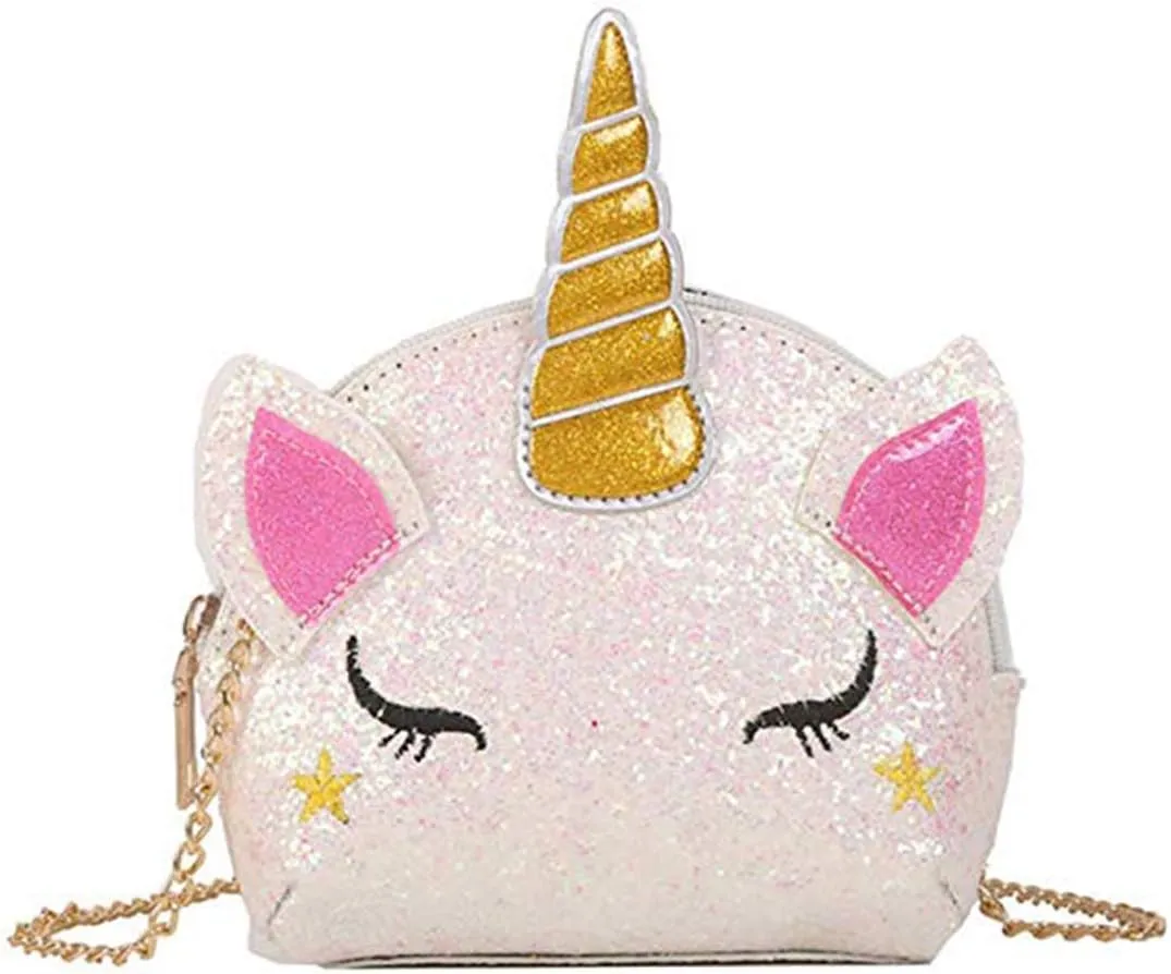 Girls Unicorn Sequin Glitter Crossbody Shoulder Purse Handbag Women Satchel Tote Shell Bag