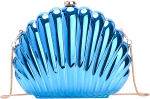 Glitter Seashell Evening Clutch Purse Mini Chain Shoulder Bag Acrylic Shell Pearl Crossbody Bag