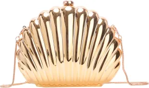 Glitter Seashell Evening Clutch Purse Mini Chain Shoulder Bag Acrylic Shell Pearl Crossbody Bag