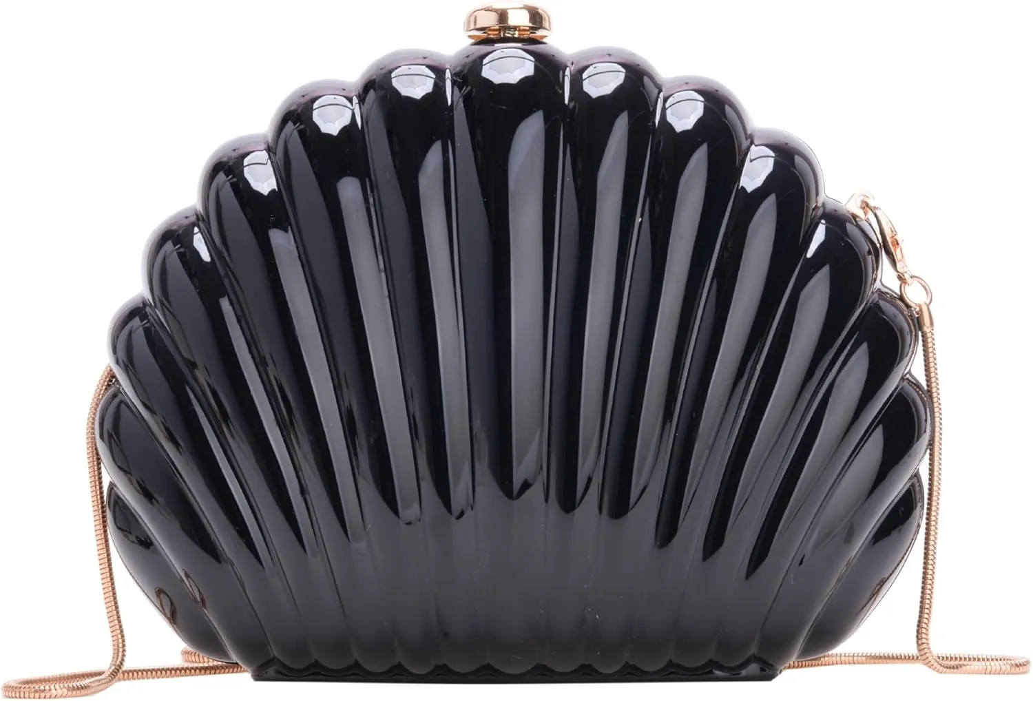 Glitter Seashell Evening Clutch Purse Mini Chain Shoulder Bag Acrylic Shell Pearl Crossbody Bag
