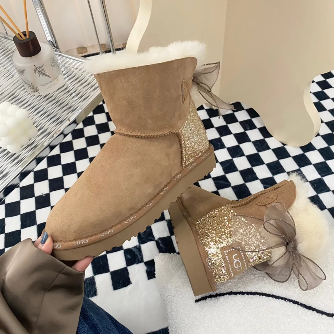 Glittery Bow Ugg Boots