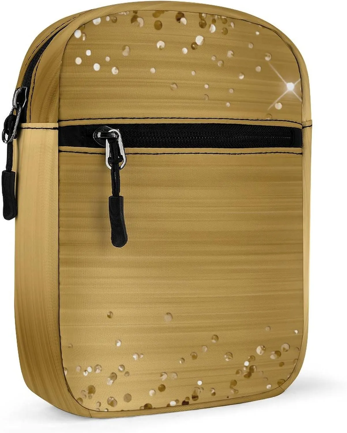 Glittery Gold Foil Crossbody Bag Small Shoulder Bag Waterproof, Lightweight And Convenient