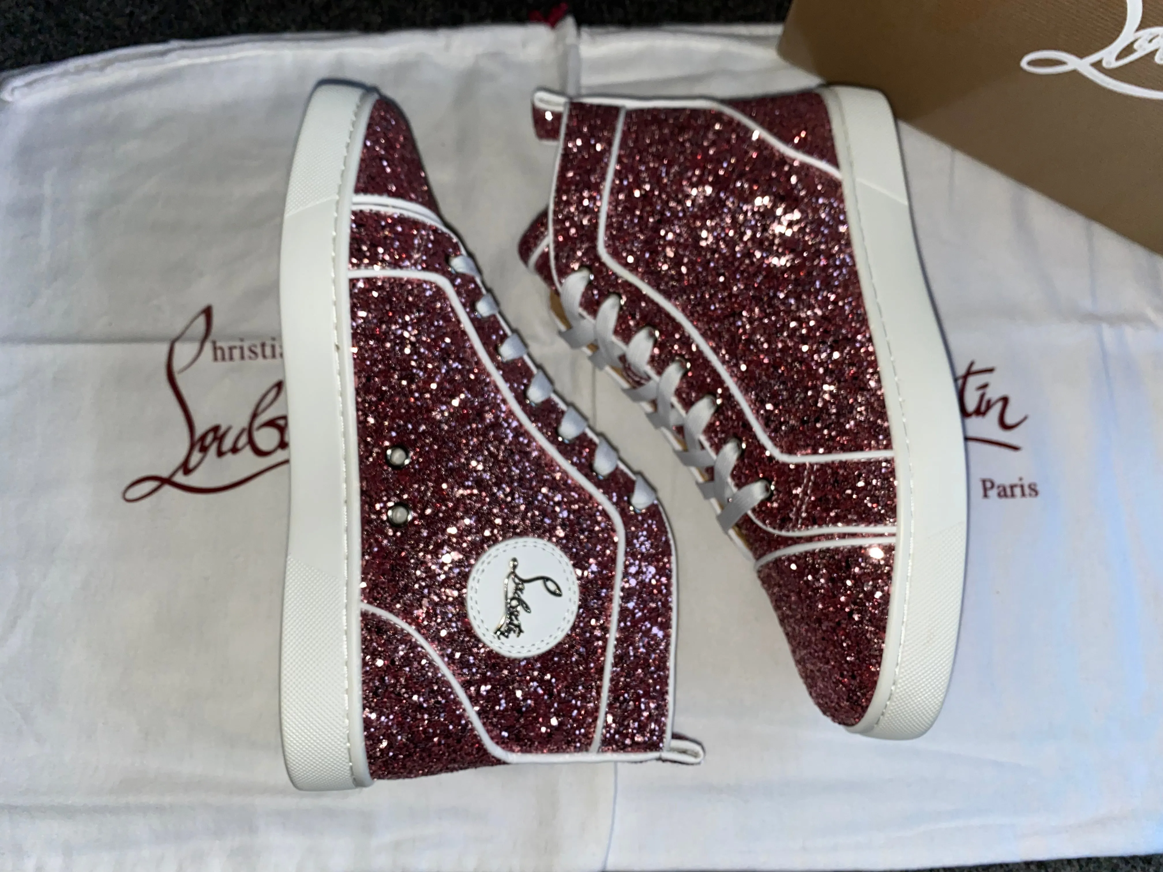 Glittery Hightop Pink Trainers