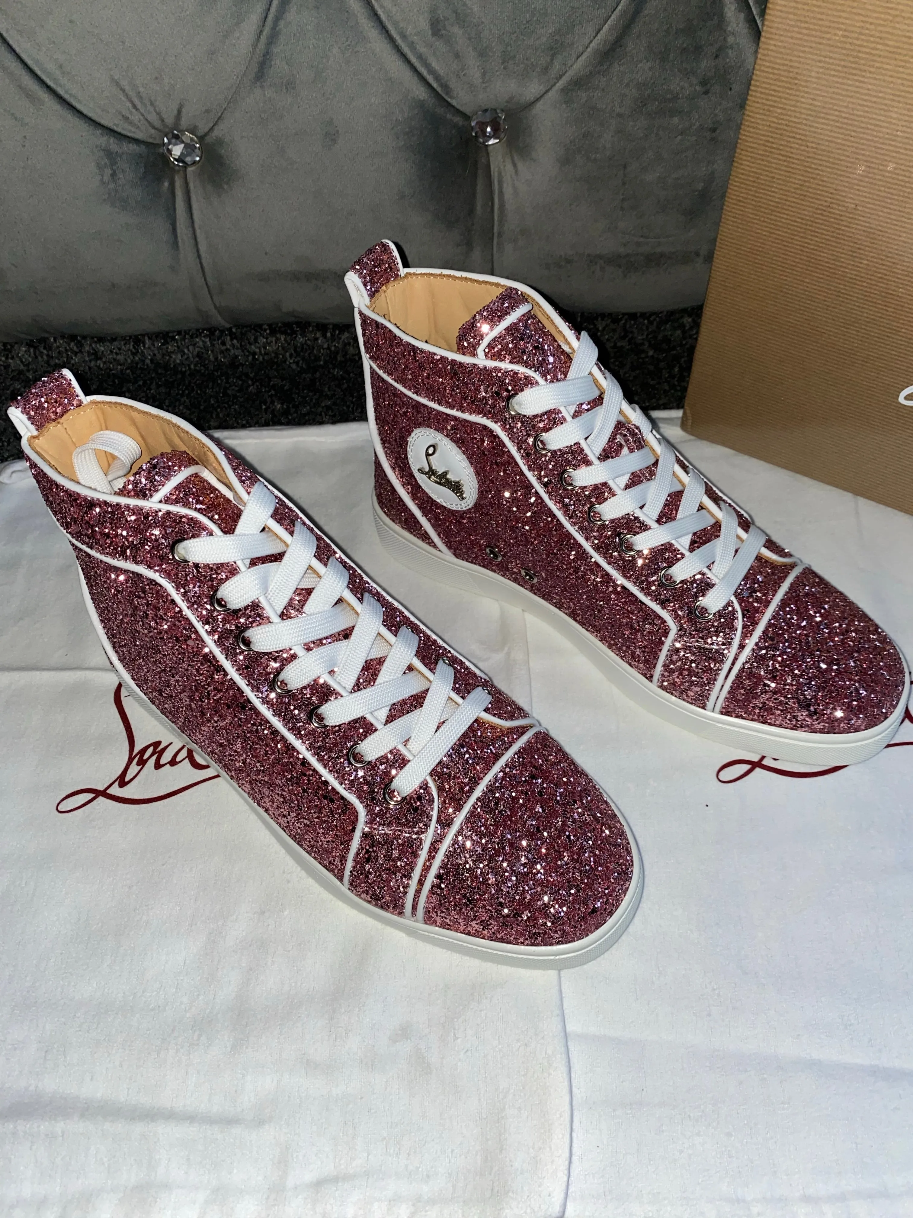 Glittery Hightop Pink Trainers