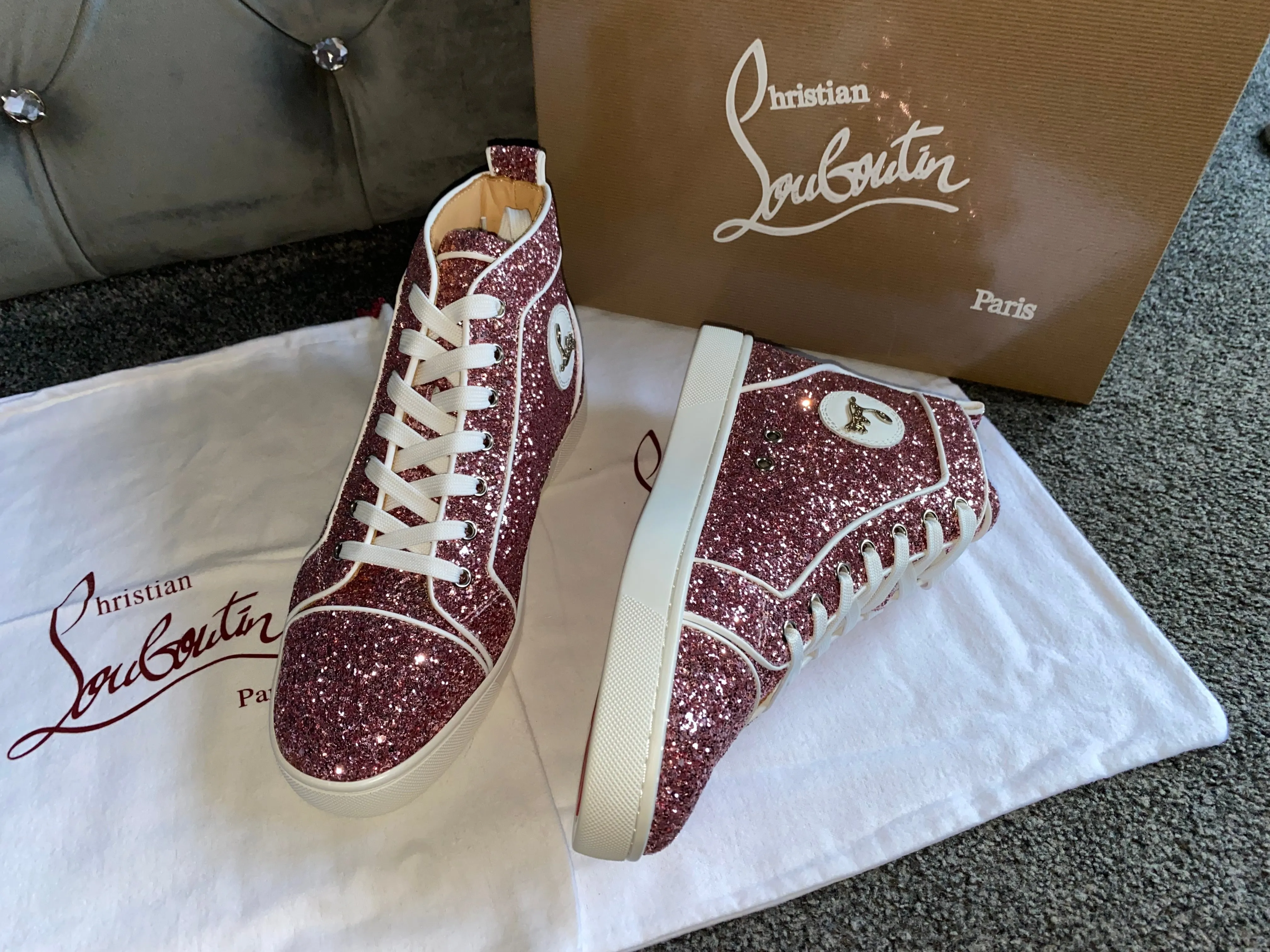 Glittery Hightop Pink Trainers