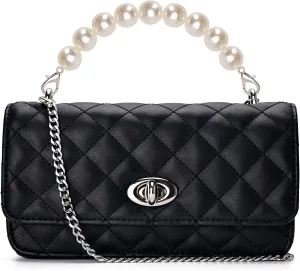 GM LIKKIE Clutch Purse for Women, Evening Envelope Quilted Wallet Bag, Crossbody Foldover Pearl Wedding Shoulder Handbag