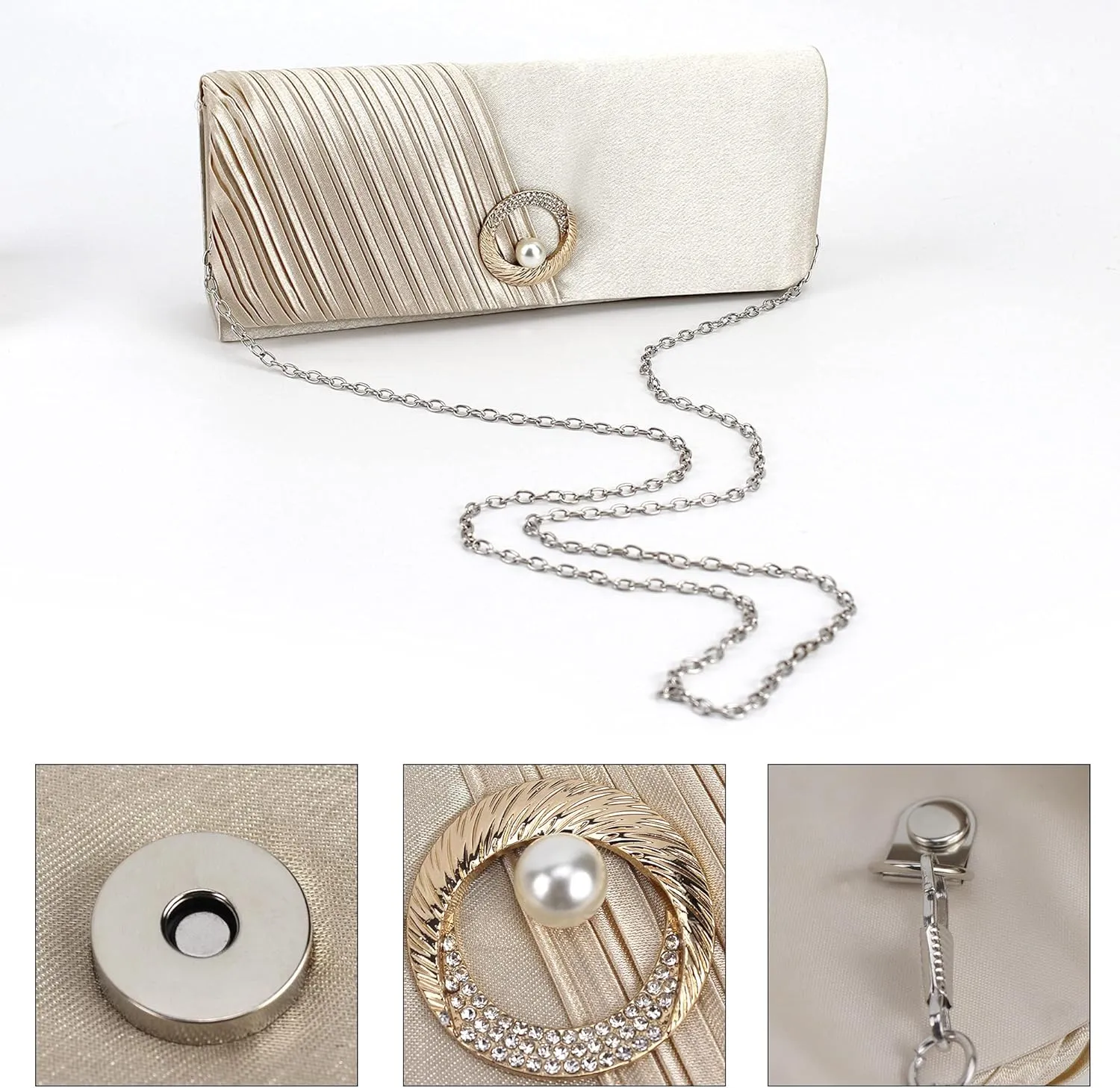 Goclothod Evening Clutch Handbag Women Fashion Crossbody Shoulder Bag Chain Purse
