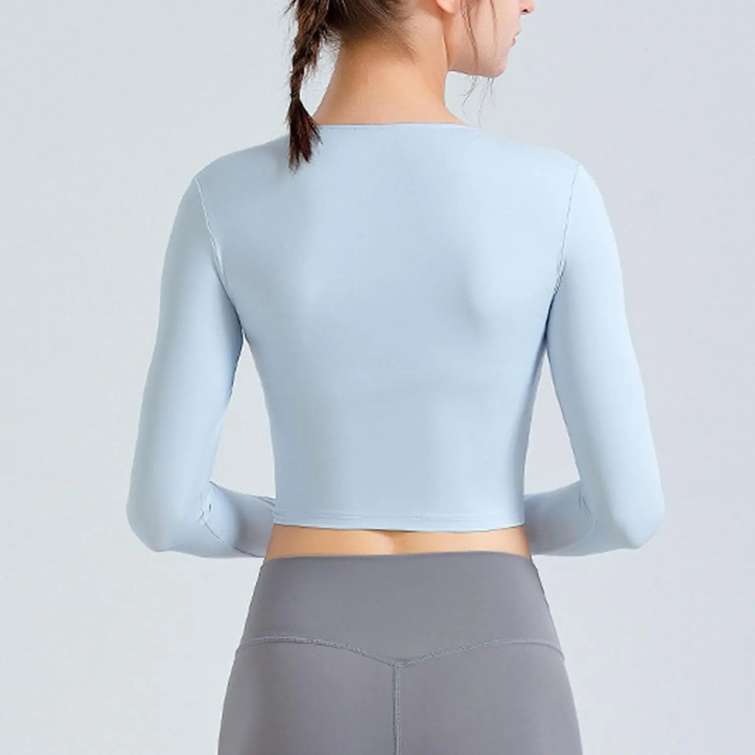 Going Out Tops for Women Workout Ballet Tie Knot Lace Up Compression Shirt Long Sleeve Y2k Tracksuit with Thumb Holes
