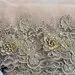 gold glittered lace.  gold on champagne  applique roses