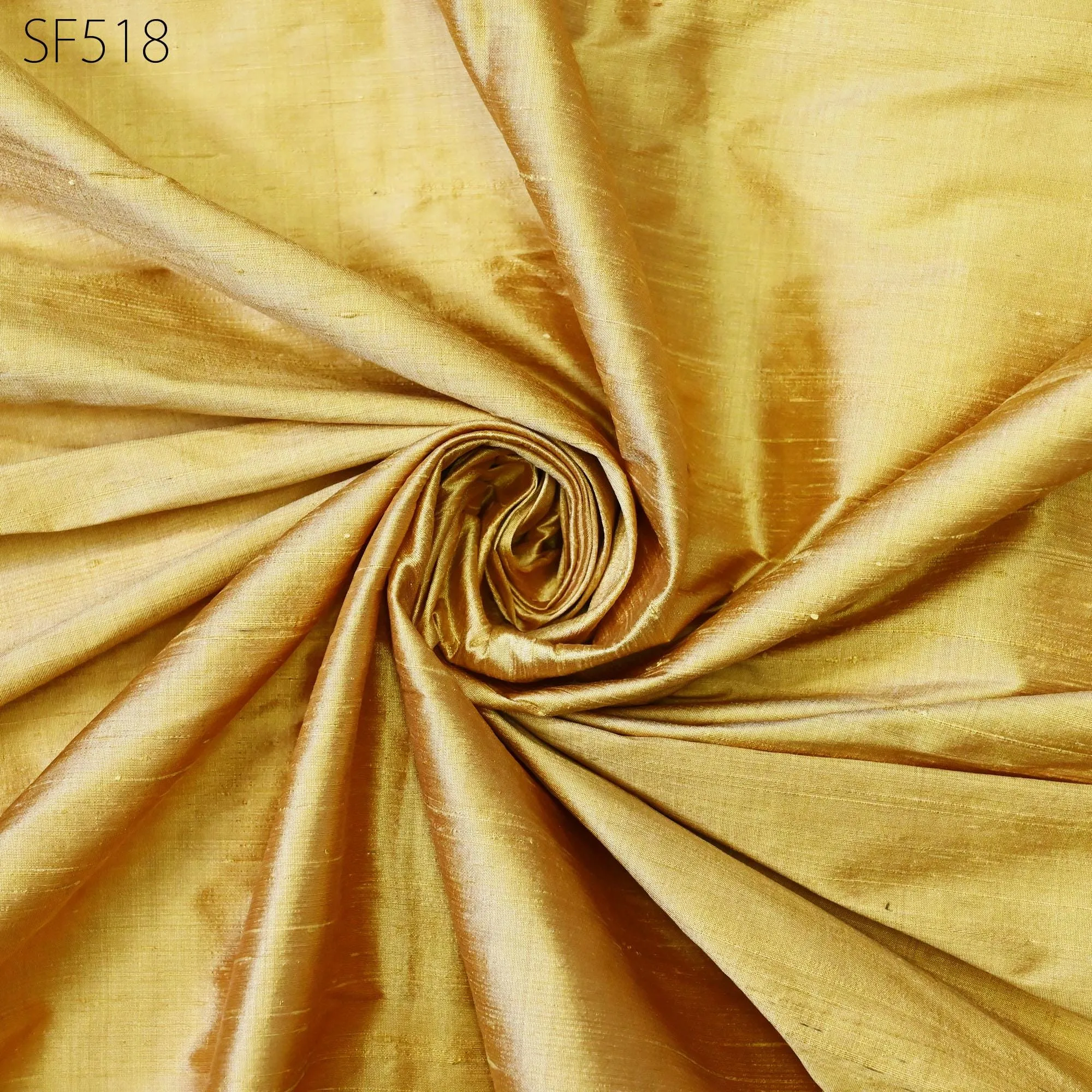 Gold Pure Dupioni Plain Silk Indian Raw Silk Fabric by the yard Dupion Wedding Evening Dress Home Pillow Cushion Table Cover Crafting Sewing